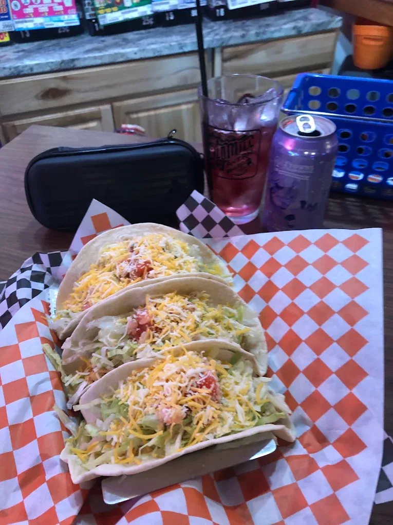 Fish tacos with coleslaw in a basket at Old Mill Tavern in Peshastin, WA